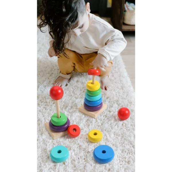 Torre Colorida Montessori Brinquedos Educativos Bebê Infantil Criança - Image 3